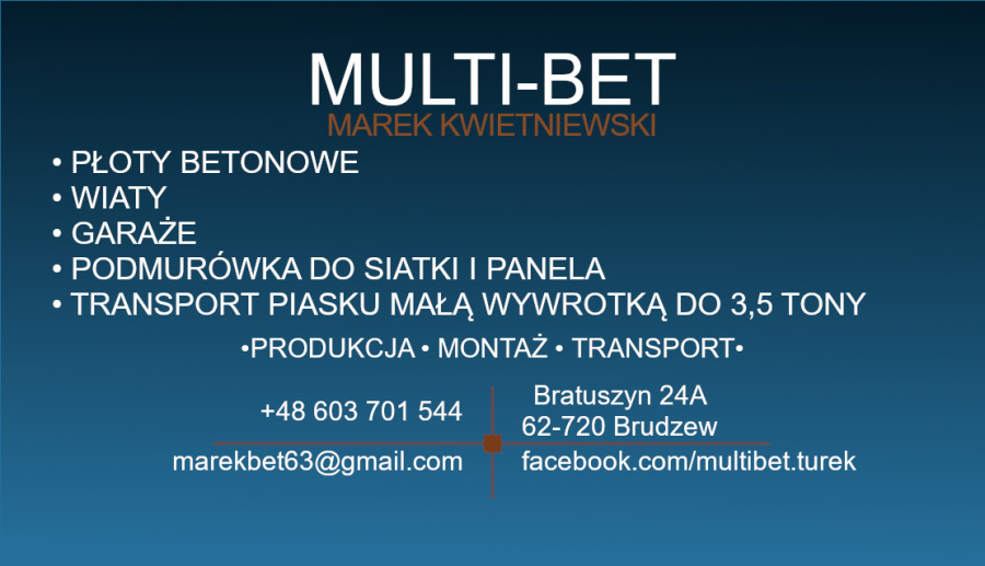 Ogrodzeni betonowe, garaże, wiaty, podmurówki
